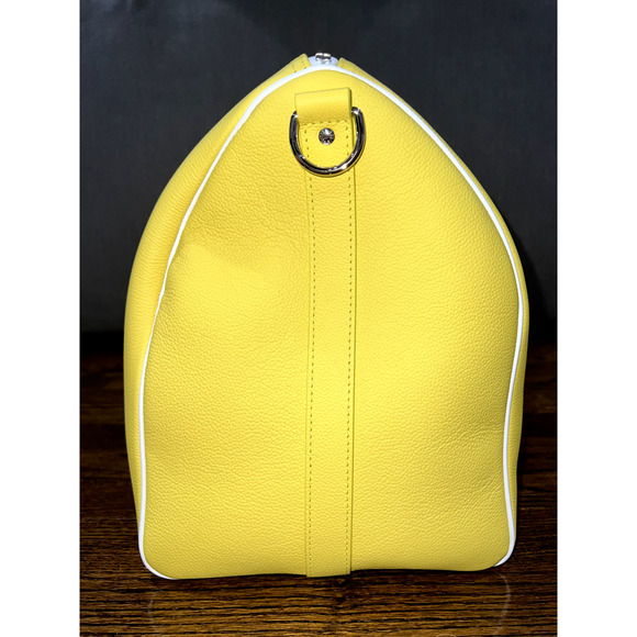 Louis Vuitton Keepall Bandouliere 50 Yellow White Exclamation Weekend Travel Bag - Picture 5 of 12